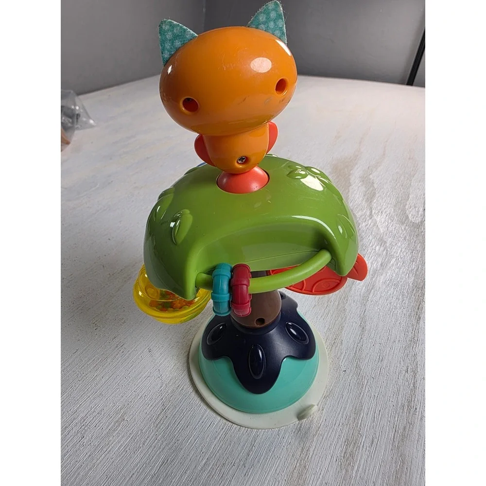 Kids Multi-Sensory Activity Tree Suction Cup High Chair Toy Owl Rattle Spinner